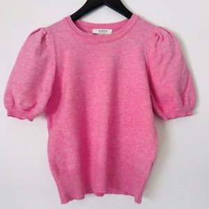 Bubblegum pink, Barbiecore Cropped Crewneck Sweater. B.Young. US S